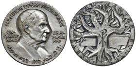 Paolo VI (1963-1978) Medaglia 1972 50° anniversario opere pontificie missionarie - Metallo argentato (g 29,44 - Ø 40 mm)