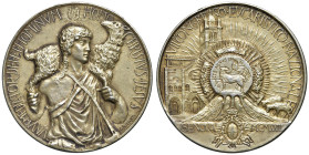 Medaglia religiosa 1923 VII Congresso eucaristico nazionale di Genova - Opus: G. Bodrato AG (g 38,97 - Ø 44 mm) Punzonato sul bordo "800".