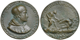 Francesco Alidosi (1455-1511) Medaglia senza data (g 74,66 - Ø 60 mm) Riconio postumo, foro otturato.