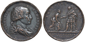 Vittorio Emanuele I (1802-1821) Medaglia 1814 Ritorno del re alla città di Torino - Opus: Amedeo Lavy AE (g 79,62 - Ø 52 mm) Diversi colpi al bordo.