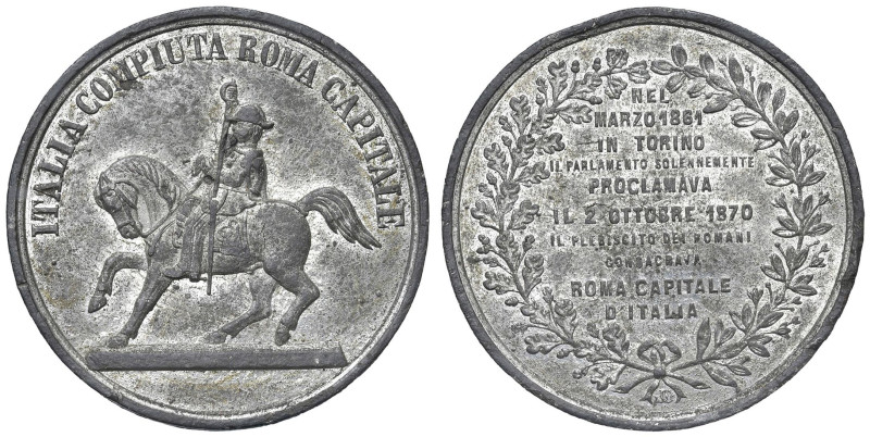 Vittorio Emanuele II (1861-1878) Medaglia 1870 Roma capitale d'Italia - Metallo ...