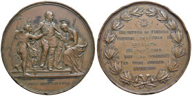 Vittorio Emanuele II (1861-1878) Medaglia 1871 Roma capitale del Regno d'Italia - Opus: C. Moscetti AE (g 177,00 - Ø 76 mm) Diversi colpi al bordo e g...