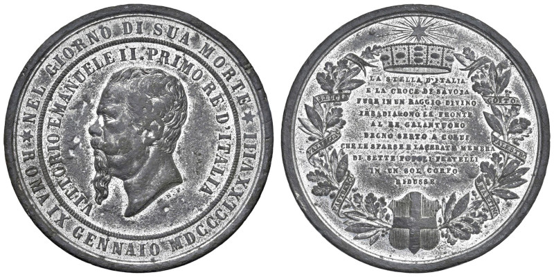 Vittorio Emanuele II (1861-1878) Medaglia 1878 Per la morte del primo re d'Itali...