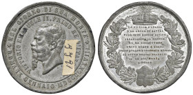 Vittorio Emanuele II (1861-1878) Medaglia 1878 Per la morte del primo re d'Italia - Opus: N. F. Metallo argentato (g 47,19 - Ø 51 mm) Diversi colpi al...