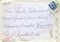 AREA ITALIANA - ITALIA R.S.I. - 1944 Raccomandata da Milano alla Croce Rossa di Ginevra, affrancata con 1,25 Cent. (Sass. 495F)