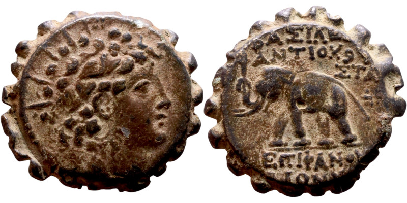 Antiochos VI Dionysos (Seleukid King: 144-142 BC). AE bronze. Obv.: radiate and ...