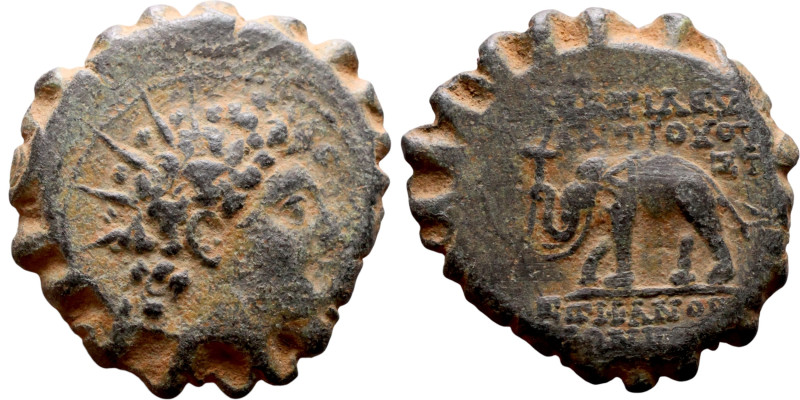 Antiochos VI Dionysos (Seleukid King: 144-142 BC). AE bronze. Obv.: radiate and ...