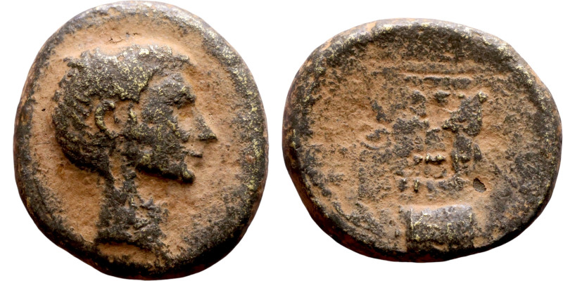 Hellenistic period coin (4-1 century BC) AE Bronze.

Artificial sand patina
...