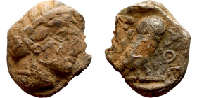 ATTICA: Athens (454 BC-404 BC. Tetradrachm Obverse: Head of Athena right, with frontal eye, wearing earring, necklace, and crested Attic helmet decora...