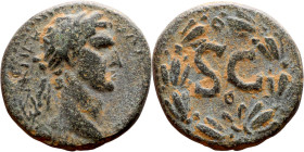 Nerva  (97-98)) Syria, Antioch. Obverse: Bust of Emperor. Reverse: Wreath Inscription