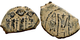 Heraclius, Martina and Heraclius Constantine (610-641) Follis Obverse: From left, Martina, Heraclius, heraclius Constantine Reverse: Large M, ANNO,
