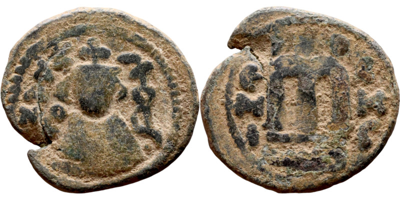 al-Malik ibn Marwan (687-705), Constans II style folis Obverse: Imperial figure ...