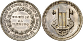 s/d (1890). Barcelona. Premio del Conservatorio de Música del Liceo de Isabel II. (Cru.Medalles 825 sim). Plata. 23,64 g. Ø43 mm. S/C-.