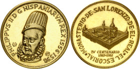 1963. IV Centenario Monasterio de San Lorenzo de El Real - El Escorial. Oro. 7,16 g. Ø22 mm. S/C-.