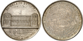 Perú. 1903. Lima. Inauguración del edificio de la Facultad de Medicina de San Fernando. Grabador: G. Gonzales Moreno. Golpecitos. Plata. 33,67 g. Ø40 ...