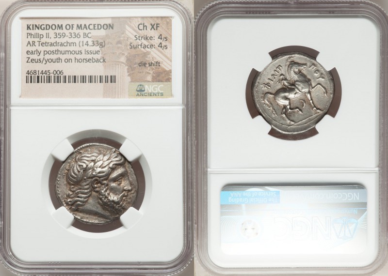 MACEDONIAN KINGDOM. Philip II (359-336 BC). AR tetradrachm (26mm, 14.33 gm, 5h)....