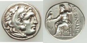 MACEDONIAN KINGDOM. Alexander III the Great (336-323 BC). AR drachm (18mm, 4.11 gm, 5h). VF. Posthumous issue of Lampsacus, ca. 310-301 BC. Head of He...