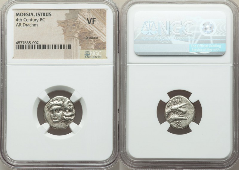 MOESIA. Istros. Ca. 400-350 BC. AR drachm (17mm, 12h). NGC VF, brushed. Two male...