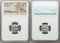 MOESIA. Istros. Ca. 400-350 BC. AR drachm (17mm, 12h). NGC VF, brushed. Two male heads side-by-side, the right inverted / IΣTPIH, sea eagle standing l...