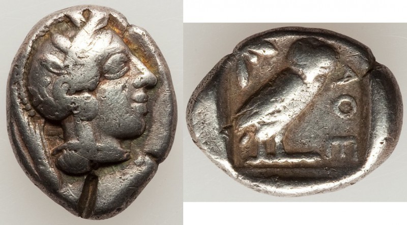 ATTICA. Athens. Ca. 454-404 BC. AR drachm (17mm, 4.16 gm, 9h). About VF, test cu...