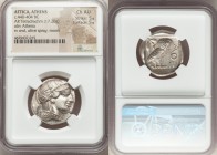 ATTICA. Athens. Ca. 440-404 BC. AR tetradrachm (25mm, 17.20 gm, 6h). NGC Choice AU 5/5 - 5/5. Mid-mass coinage issue. Head of Athena right, wearing cr...