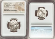 ATTICA. Athens. Ca. 440-404 BC. AR tetradrachm (23mm, 17.19 gm, 4h). NGC Choice AU 4/5 - 5/5. Mid-mass coinage issue. Head of Athena right, wearing cr...