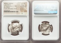 ATTICA. Athens. Ca. 440-404 BC. AR tetradrachm (25mm, 17.18 gm, 12h). NGC Choice AU 4/5 - 4/5. Mid-mass coinage issue. Head of Athena right, wearing c...