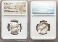 ATTICA. Athens. Ca. 440-404 BC. AR tetradrachm (23mm, 17.18 gm, 2h). NGC AU 5/5 - 3/5. Mid-mass coinage issue. Head of Athena right, wearing crested A...