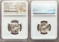 ATTICA. Athens. Ca. 440-404 BC. AR tetradrachm (23mm, 17.15 gm, 1h). NGC Choice XF 4/5 - 4/5. Mid-mass coinage issue. Head of Athena right, wearing cr...