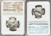 ATTICA. Athens. Ca. 440-404 BC. AR tetradrachm (28mm, 16.88 gm, 3h). NGC XF 4/5 - 4/5. Mid-mass coinage issue. Head of Athena right, wearing crested A...