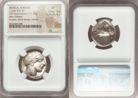 ATTICA. Athens. Ca. 440-404 BC. AR tetradrachm (22mm, 17.15 gm, 8h). NGC XF 4/5 - 4/5. Mid-mass coinage issue. Head of Athena right, wearing crested A...