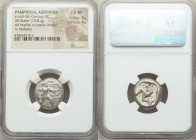 PAMPHYLIA. Aspendus. Ca. mid-5th century BC. AR stater (19mm, 10.81 gm). NGC Choice VF 4/5 - 4/5. Helmeted hoplite advancing right, holding shield and...