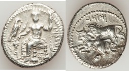 CILICIA. Tarsus. Mazaeus, as Satrap (361-334 BC). AR stater (25mm, 10.99 gm, 11h). Choice XF. B'LTRZ (Aramaic), Ba'altars seated left, head facing, ea...