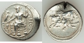 CILICIA. Tarsus. Mazaeus, as Satrap (361-334 BC). AR stater (25mm, 10.82 gm, 9h). VF, test cut. B'LTRZ (Aramaic), Ba'altars seated left, head facing, ...