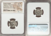 Augustus (27 BC-AD 14). AR denarius (19mm, 3.76 gm, 6h). NGC Choice VF 4/5 - 3/5, scratches. Uncertain mint in Spain, AD 19-18. CAESAR AVGVSTVS, bare ...