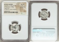 Augustus (27 BC-AD 14). AR denarius (18mm, 3.80 gm, 4h). NGC Choice VF 4/5 - 3/5. Lugdunum, 2 BC-AD 4. CAESAR AVGVSTVS-DIVI F PATER PATRIAE, laureate ...