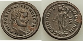 ANCIENT LOTS. Roman Imperial. Ca. AD 284-306. Lot of two (2) BI folles. VF-XF. Includes: Diocletian, AE follis, Antioch mint, Genius reverse // Consta...