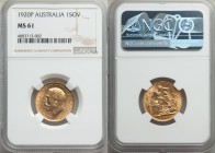 George V gold Sovereign 1920-P MS61 NGC, Perth mint, KM29.

HID09801242017
