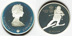 Elizabeth II 4-Piece Uncertified "Olympic Winter Games" 20 Dollar Proof Set 1985-1986, 1) "Downhill Skiing" 20 Dollars 1985 2) "Speed Skating" 20 Doll...