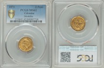 Estados Unidos gold 2 Pesos 1871 MS62 PCGS, Medellin mint, KM-A154. 

HID09801242017