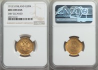 Russian Duchy. Nicholas II gold 20 Markkaa 1913-S UNC Details (Obverse Cleaned) NGC, Helsinki mint, KM9.2.

HID09801242017