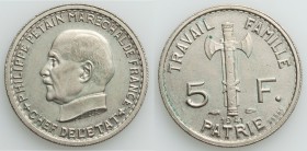 Republic copper-nickel Essai 5 Francs 1941 AU (light PVC residue), VG-5576. 21mm. 4.04gm. From the Engelen Collection of World Coinage

HID09801242017