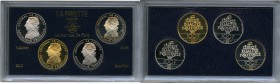 Republic 4-Piece Uncertified platinum, gold, silver & palladium "La Fayette" 100 Francs Proof Set 1987, Paris mint, KM-Unl. Comes sealed in the origin...