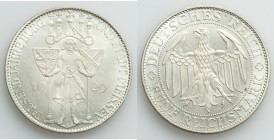 Weimar Republic "Meissen" 5 Mark 1929-E UNC, Muldenhutten mint, KM66. 36mm. 24.96gm. Commemorating the 1,000th anniversary of the founding of the city...