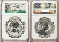 Elizabeth II Pair of Certified gold and silver Proof "Incuse Design" Angels 2015 NGC, 1) silver Angel - PR70. ASW 0.999 oz. 2) gold Angel - PR69. AGW ...