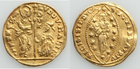 Venice. Ludovico Manin (1789-1797) gold Zecchino ND XF (Bent), KM755, Fr-1445. 21mm. 3.46gm. S·M·VENET DVX LVDOV·MANIN, St. Mark standing right, bless...