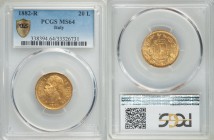 Umberto I gold 20 Lire 1882-R MS64 PCGS, Rome mint, KM21. AGW 0.1867 oz.

HID09801242017