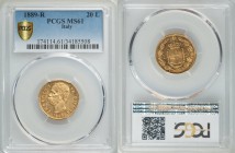 Umberto I gold 20 Lire 1889-R MS61 PCGS, Rome mint, KM21. AGW 0.1867 oz. 

HID09801242017