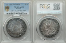 Republic 8 Reales 1842/31 Do-RM/RL AU53 PCGS, Durango mint, KM377.4, DP-Do19 (Die style of 1832-42). Beautifully toned. 

HID09801242017
