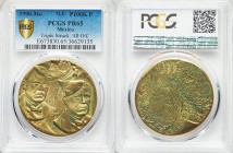 Estados Unidos Mint Error - Triple-Struck brass Proof Pattern 100000 Pesos 1990-Mo PR65 PCGS, KM-Pn245var (in brass rather than bronze). Triple Struck...